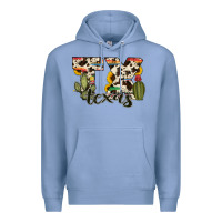 Colony Blue texas state cowhide serape cactus Premium Hoodie - RanaPortraitStore