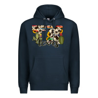 Navy texas state cowhide serape cactus Premium Hoodie - RanaPortraitStore