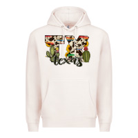 Pale Pink texas state cowhide serape cactus Premium Hoodie - RanaPortraitStore
