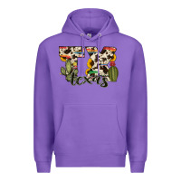 Purple texas state cowhide serape cactus Premium Hoodie - RanaPortraitStore