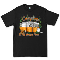 Black camping is my happy place Premium Tee - SublimationCraftShop