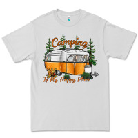Dove Grey camping is my happy place Premium Tee - SublimationCraftShop