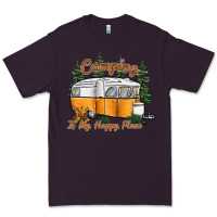 Plum camping is my happy place Premium Tee - SublimationCraftShop