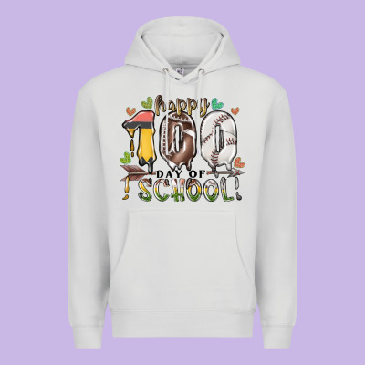 Happy 100 Day Of School American Football Baseball Premium Hoodie Designed By Racoondesign