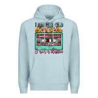 Blue Mist i am not old i am a classic sunflower floral casse Premium Hoodie - FaDigitalArtStudio