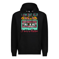 Black i am not old i am a classic sunflower floral casse Premium Hoodie - FaDigitalArtStudio