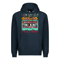 Navy i am not old i am a classic sunflower floral casse Premium Hoodie - FaDigitalArtStudio