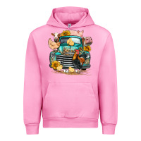 Fuchsia Pink farm truck farm animals Urban Hoodie - FaDigitalArtStudio