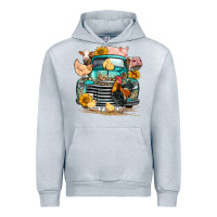 Heather Grey farm truck farm animals Urban Hoodie - FaDigitalArtStudio