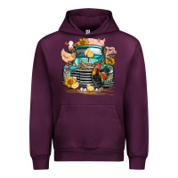 Mauve Wine farm truck farm animals Urban Hoodie - FaDigitalArtStudio