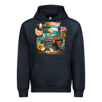 Navy farm truck farm animals Urban Hoodie - FaDigitalArtStudio