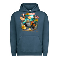 Pigment Midnight Navy farm truck farm animals Urban Hoodie - FaDigitalArtStudio