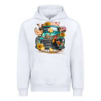 White farm truck farm animals Urban Hoodie - FaDigitalArtStudio