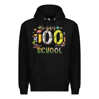 Black happy 100 day of school Premium Hoodie - RacoonDesign