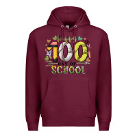 Burgundy happy 100 day of school Premium Hoodie - RacoonDesign