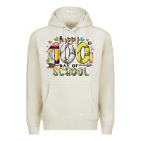 Oatmeal Heather happy 100 day of school Premium Hoodie - RacoonDesign