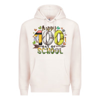Pale Pink happy 100 day of school Premium Hoodie - RacoonDesign