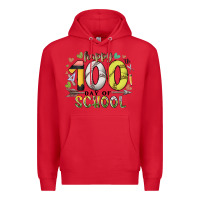 Red happy 100 day of school Premium Hoodie - RacoonDesign
