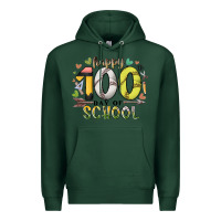 Sports Green happy 100 day of school Premium Hoodie - RacoonDesign