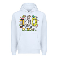 White happy 100 day of school Premium Hoodie - RacoonDesign