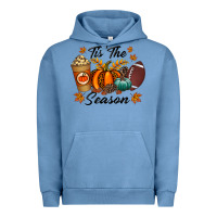 Pigment Pebble Blue tis the season Urban Hoodie - RacoonDesign