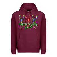 Burgundy happy crawdy gras Premium Hoodie - RacoonDesign