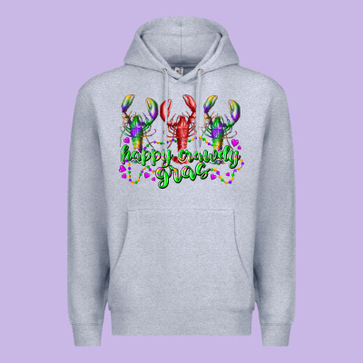 Happy Crawdy Gras Premium Hoodie Designed By Racoondesign