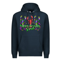 Navy happy crawdy gras Premium Hoodie - RacoonDesign