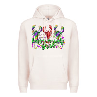Pale Pink happy crawdy gras Premium Hoodie - RacoonDesign