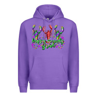 Purple happy crawdy gras Premium Hoodie - RacoonDesign