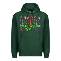 Sports Green happy crawdy gras Premium Hoodie - RacoonDesign
