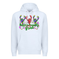 White happy crawdy gras Premium Hoodie - RacoonDesign