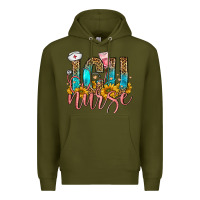 Army Green icu nurse Premium Hoodie - FaDigitalArtStudio