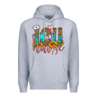 Heather Grey icu nurse Premium Hoodie - FaDigitalArtStudio