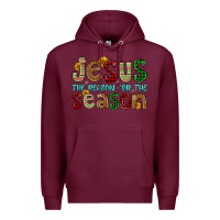 Burgundy jesus the reason for the season Premium Hoodie - FaDigitalArtStudio