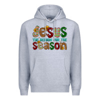 Heather Grey jesus the reason for the season Premium Hoodie - FaDigitalArtStudio