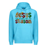 Ocean Blue jesus the reason for the season Premium Hoodie - FaDigitalArtStudio