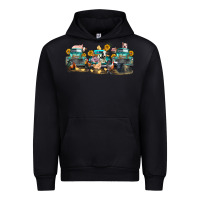 Black western farm trucks farm animals Urban Hoodie - FaDigitalArtStudio