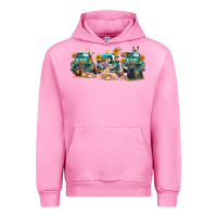 Fuchsia Pink western farm trucks farm animals Urban Hoodie - FaDigitalArtStudio