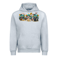 Heather Grey western farm trucks farm animals Urban Hoodie - FaDigitalArtStudio