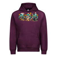 Mauve Wine western farm trucks farm animals Urban Hoodie - FaDigitalArtStudio