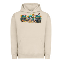 Pigment French Oak western farm trucks farm animals Urban Hoodie - FaDigitalArtStudio
