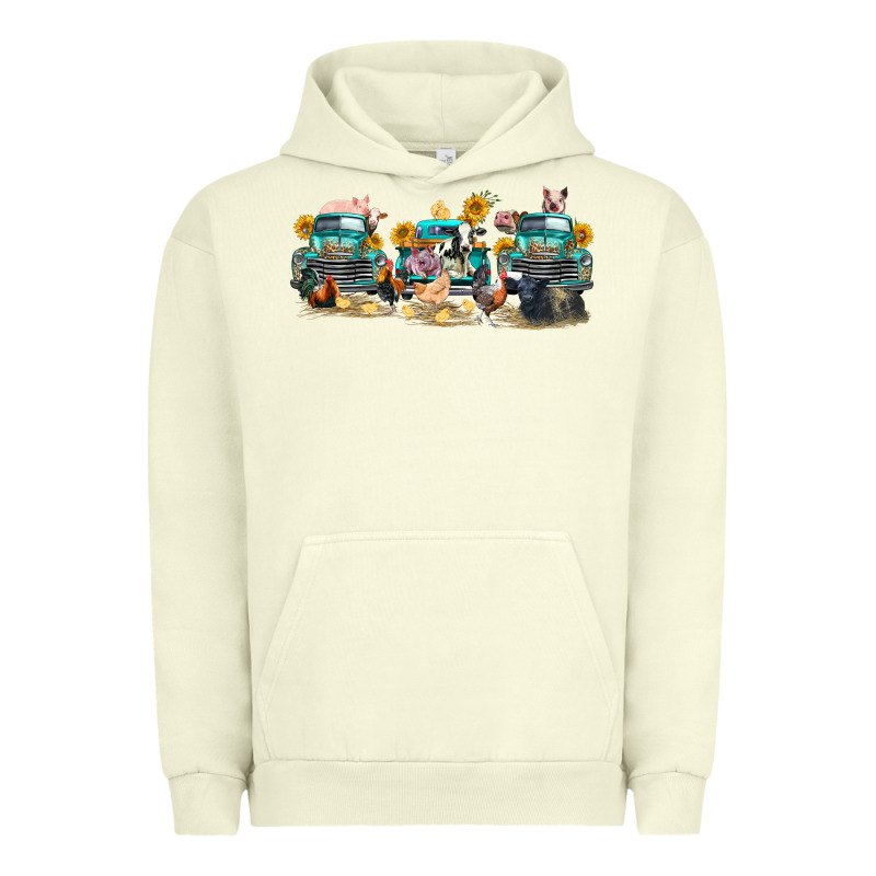 Western Farm Trucks Farm Animals Urban Hoodie by FaDigitalArtStudio | Teevron