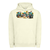 Pigment Pistachio western farm trucks farm animals Urban Hoodie - FaDigitalArtStudio