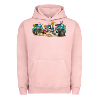 Pigment Salmon western farm trucks farm animals Urban Hoodie - FaDigitalArtStudio