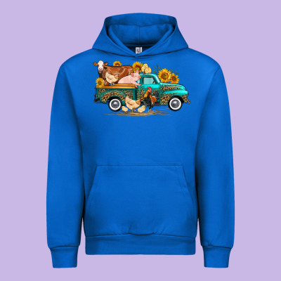 Western Farm Truck Farm Animals Urban Hoodie Designed By Fadigitalartstudio