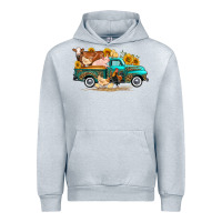 Heather Grey western farm truck farm animals Urban Hoodie - FaDigitalArtStudio