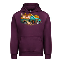 Mauve Wine western farm truck farm animals Urban Hoodie - FaDigitalArtStudio