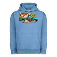Pigment Pebble Blue western farm truck farm animals Urban Hoodie - FaDigitalArtStudio