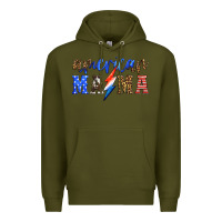 Army Green american mama thunderbolt Premium Hoodie - HRA Design Shop